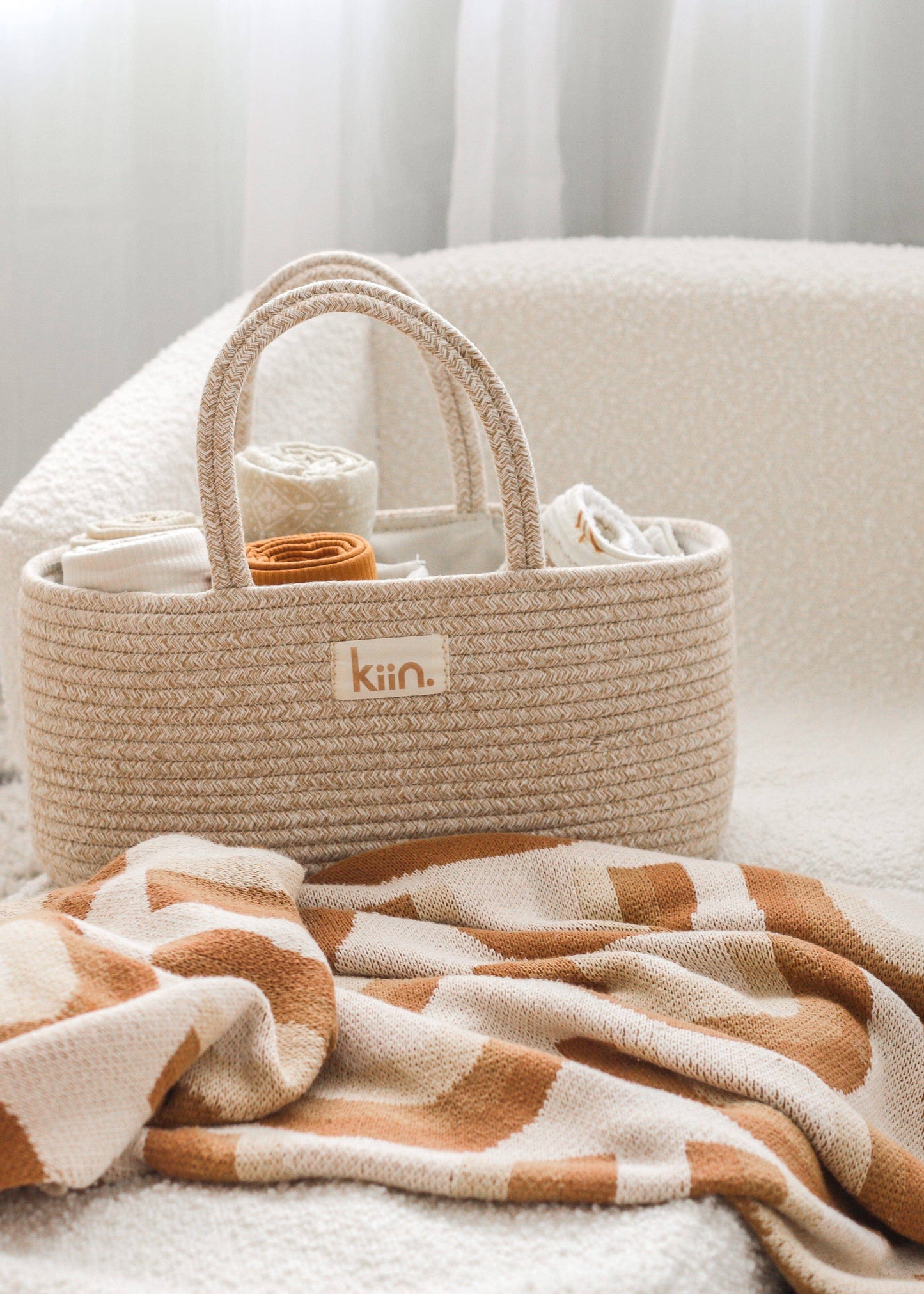 Cotton Rope Nappy Caddy Organiser