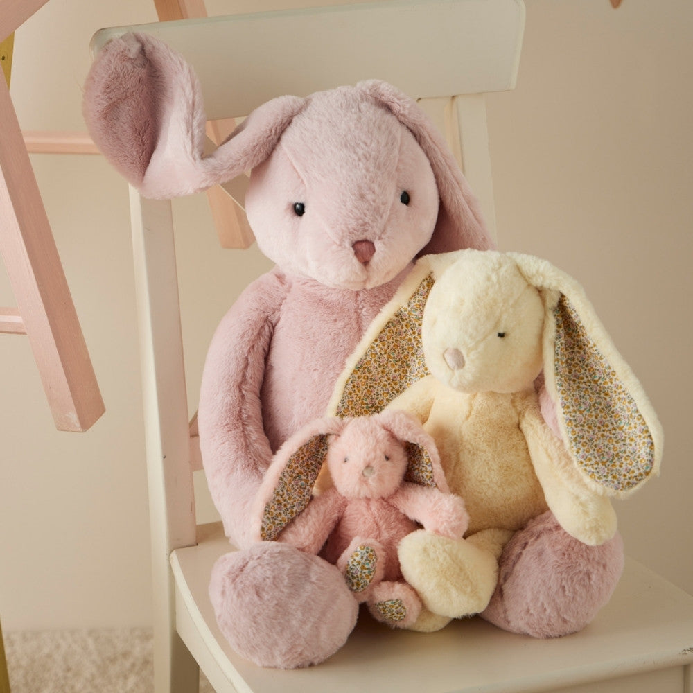 Floral Peach Bunny Rattle