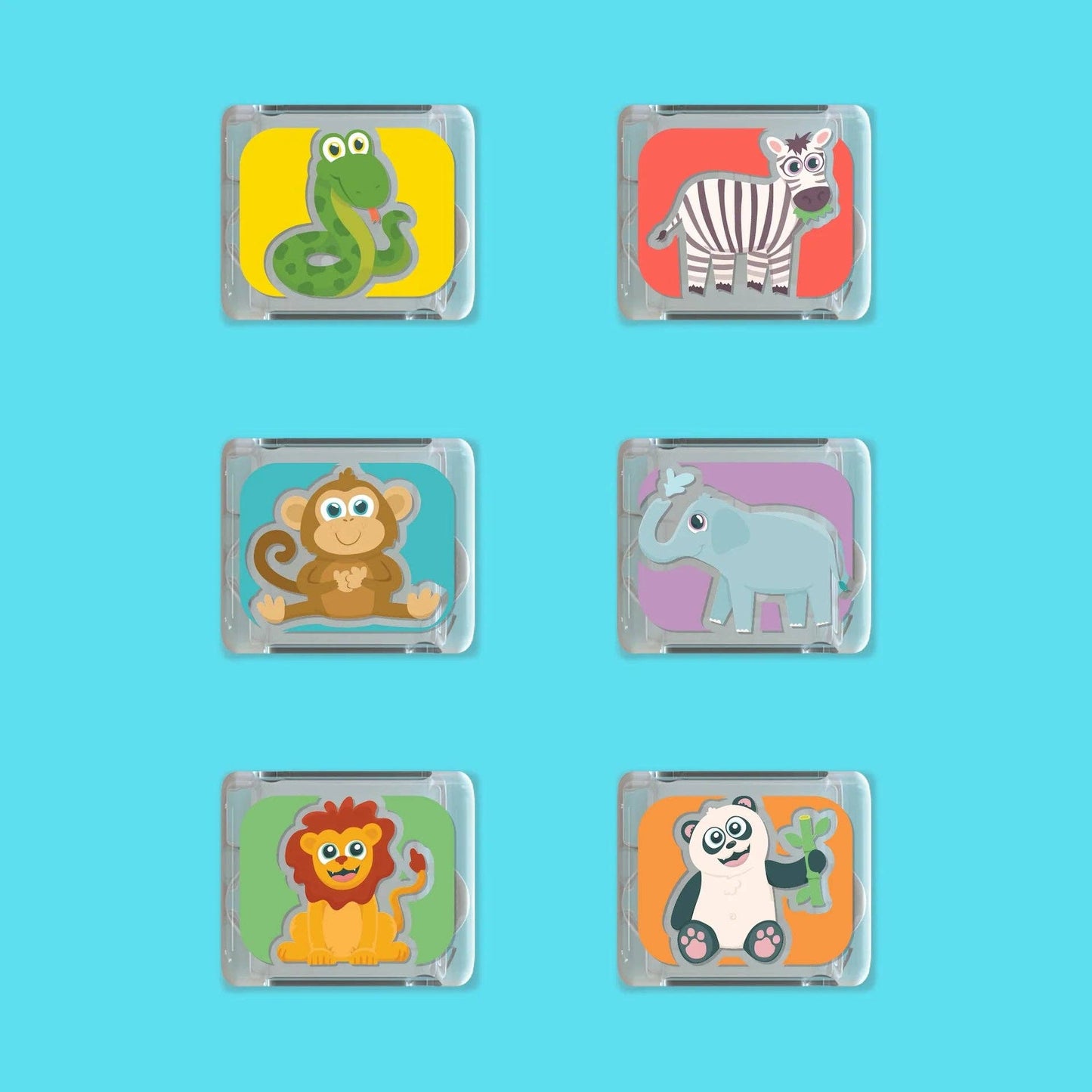 Limited Edition Light-Up Cubes, 6-Pack Zoo Animals