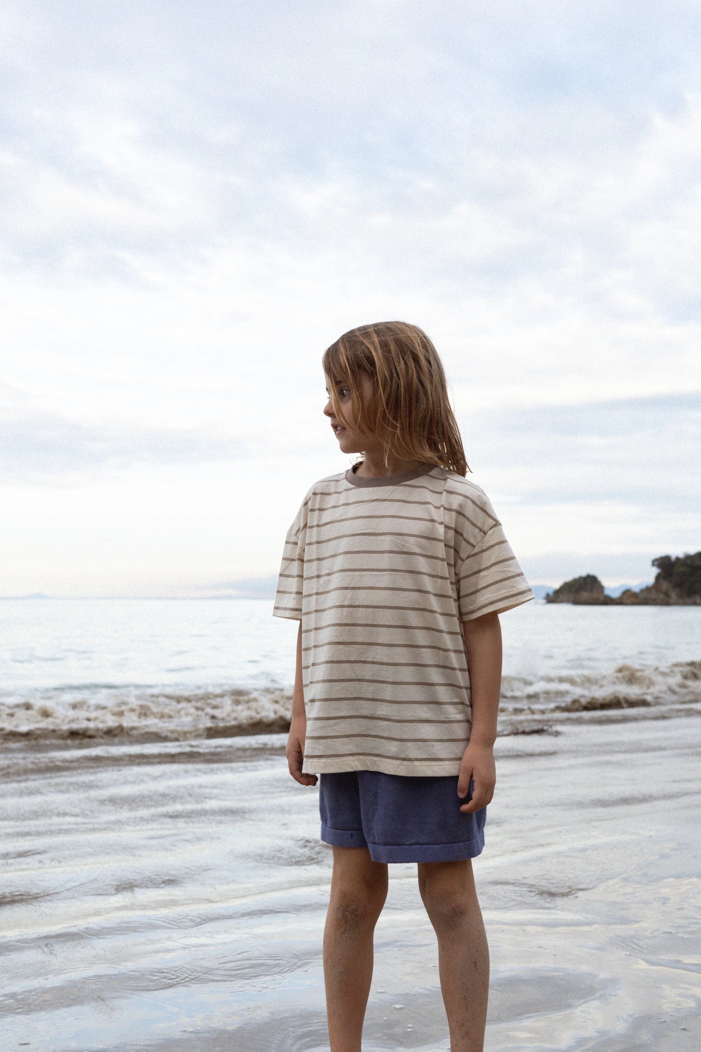 Illoura Basic Tee Mushroom stripe