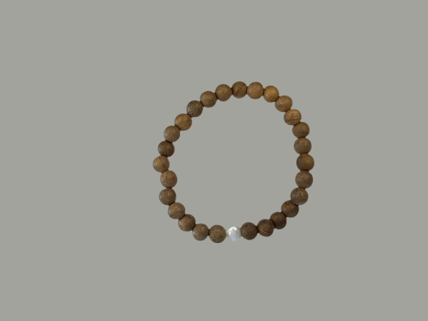 Sandalwood & Freshwater pearl - bracelet