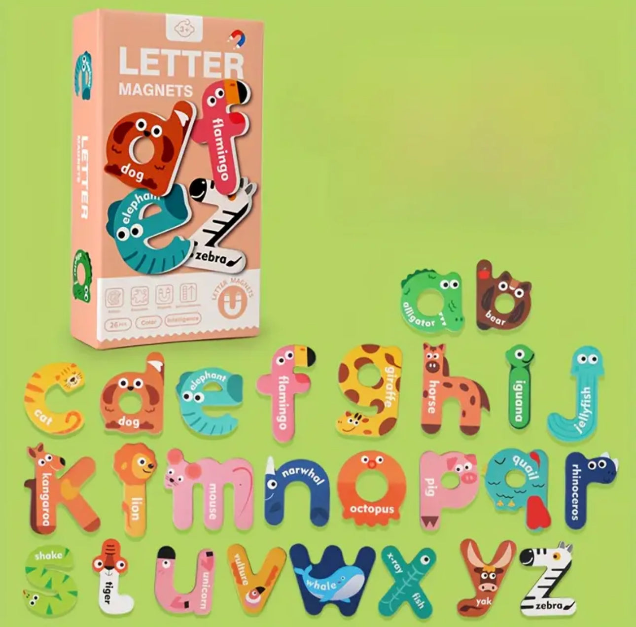 Magnets - Letters, numbers, animals puzzle, vehicle puzzle