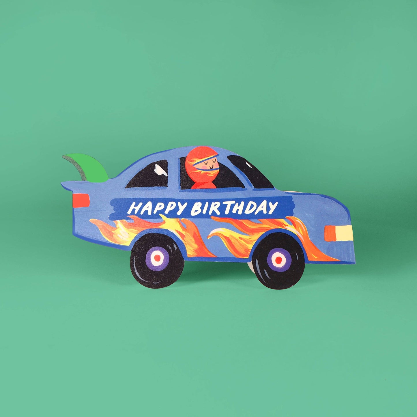 Eleanor Bowmer Racing Car Shaped Card