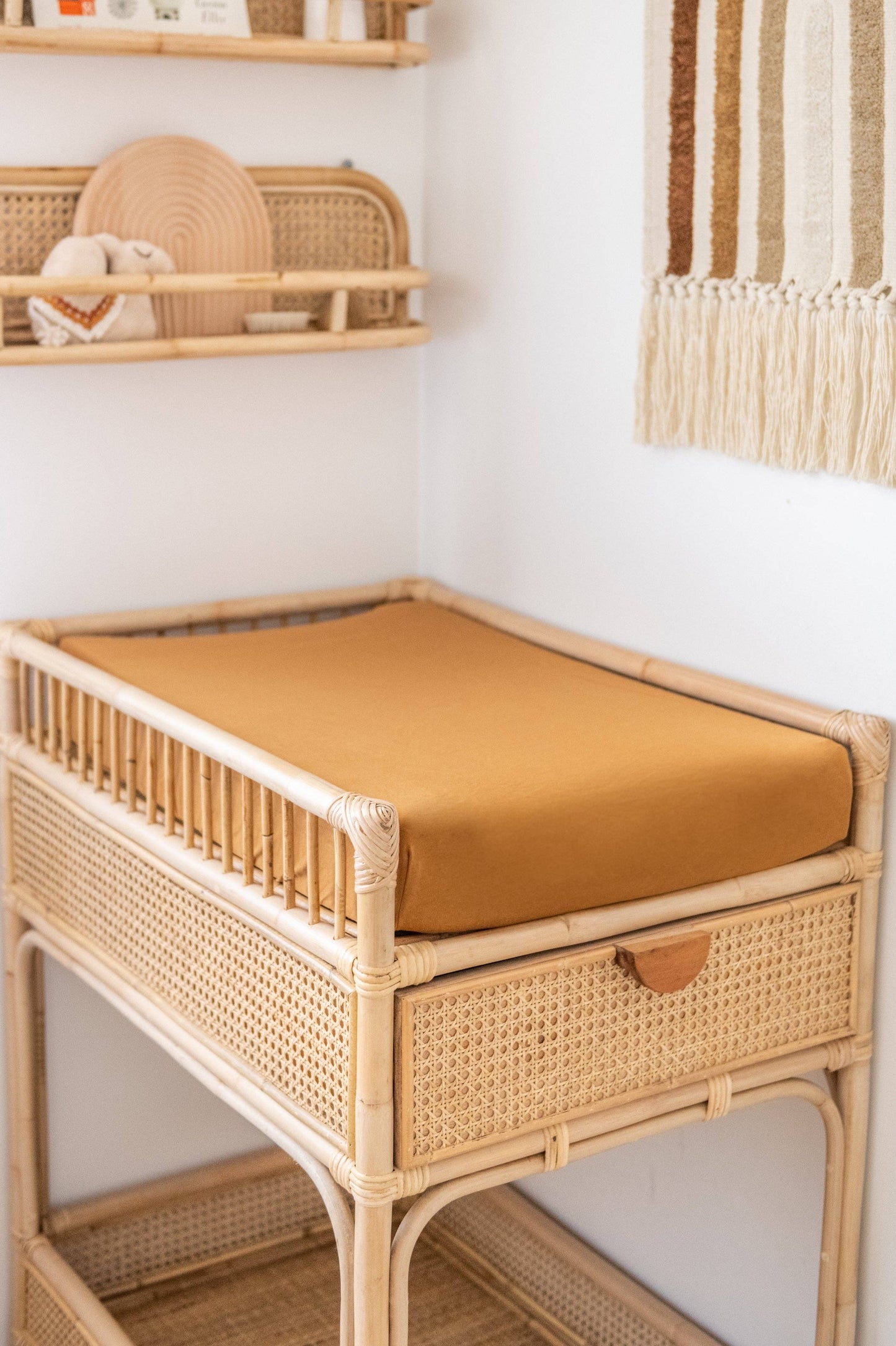 Kiin Sheet Organic Change Pad Fitted Sheet Rust