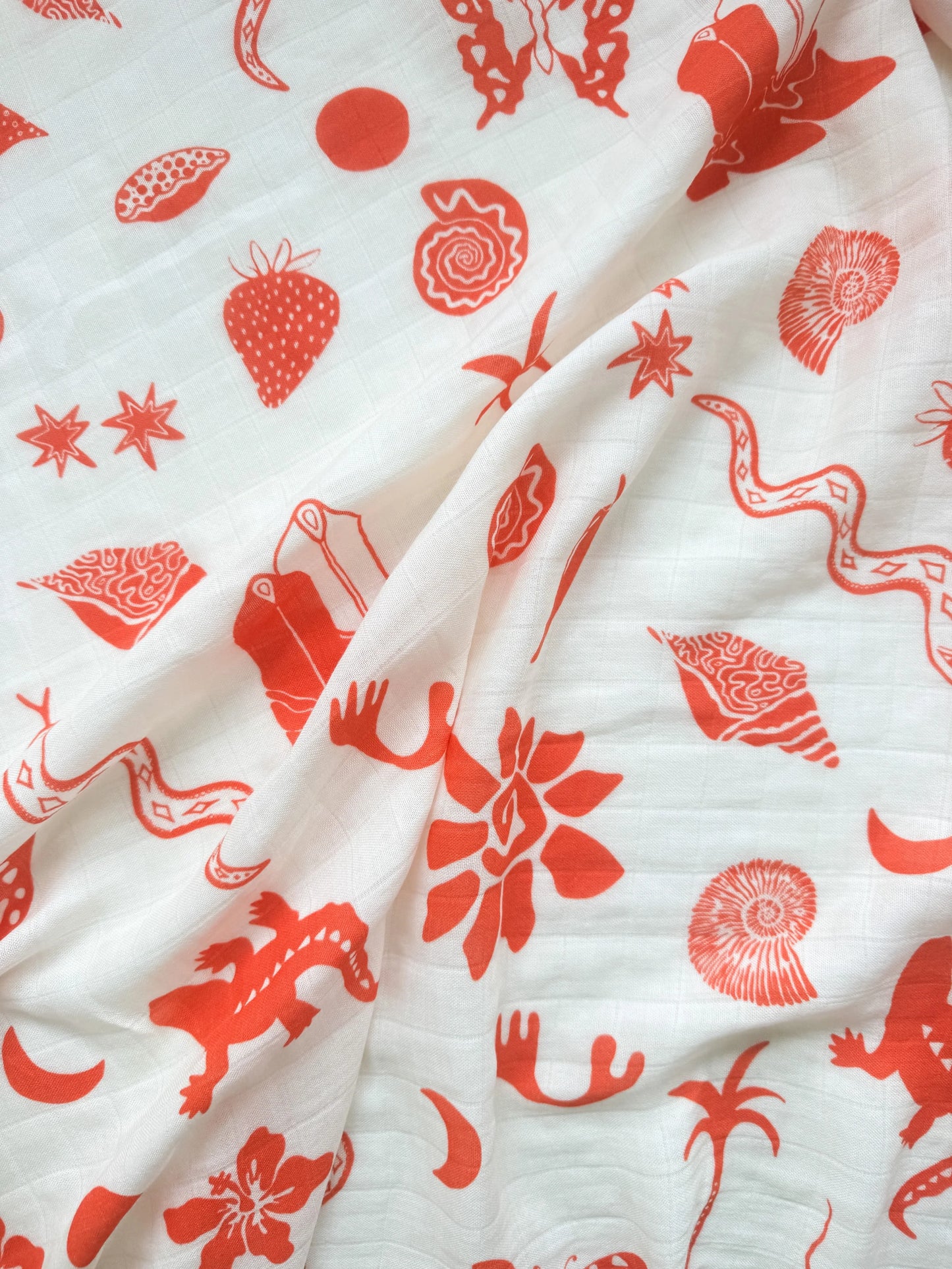Milky Designs Wrap Bamboo Swaddle Desert Snake Orange & White