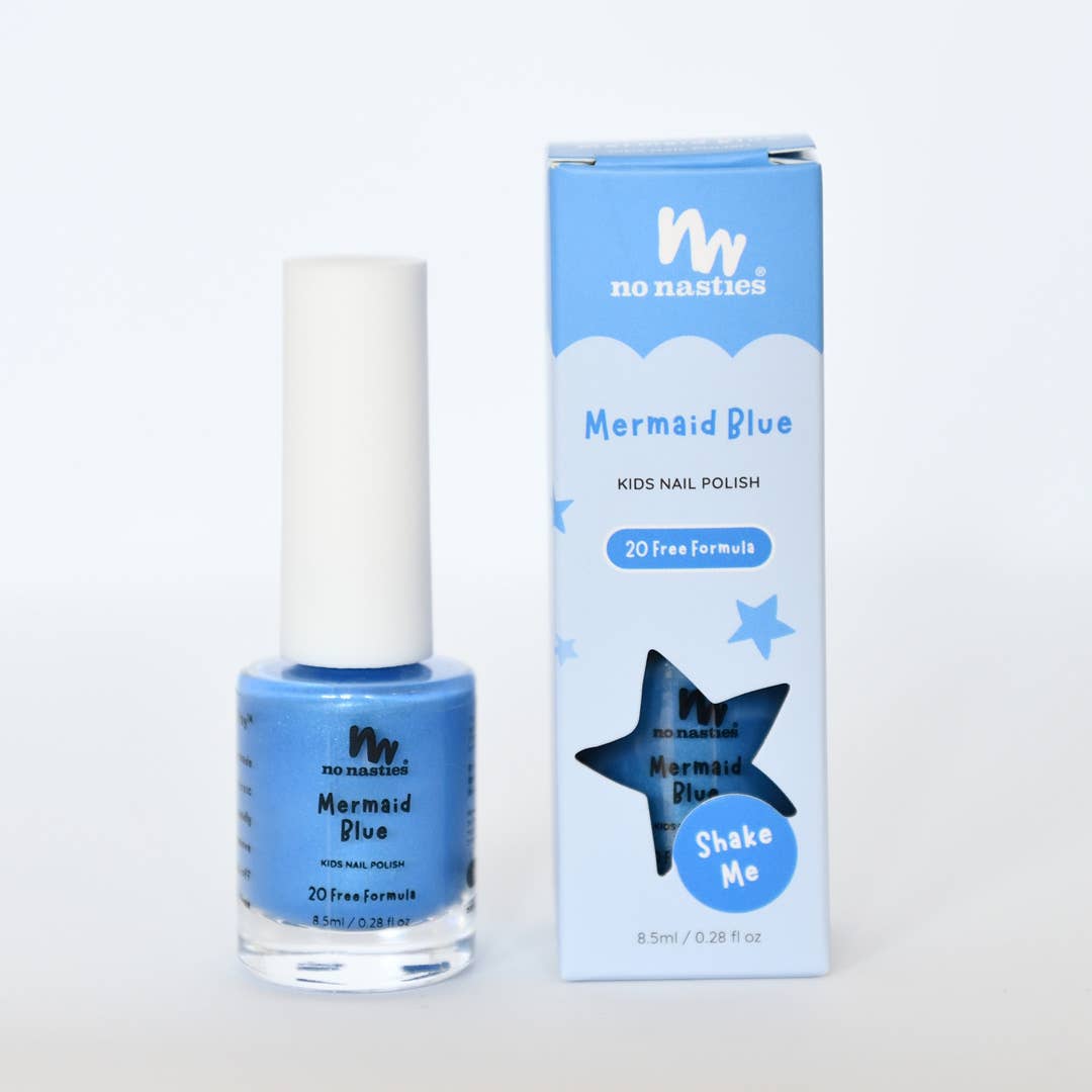 No Nasties Mermaid Blue Water-Based Nail Polish for Kids