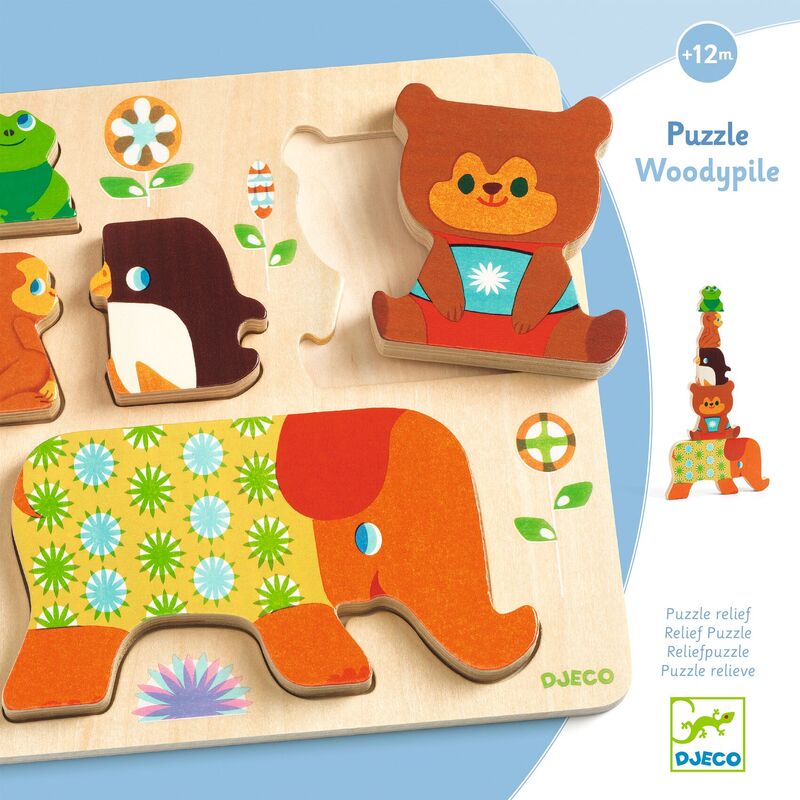 5 Piece WoodyPile Animal Wooden Puzzle