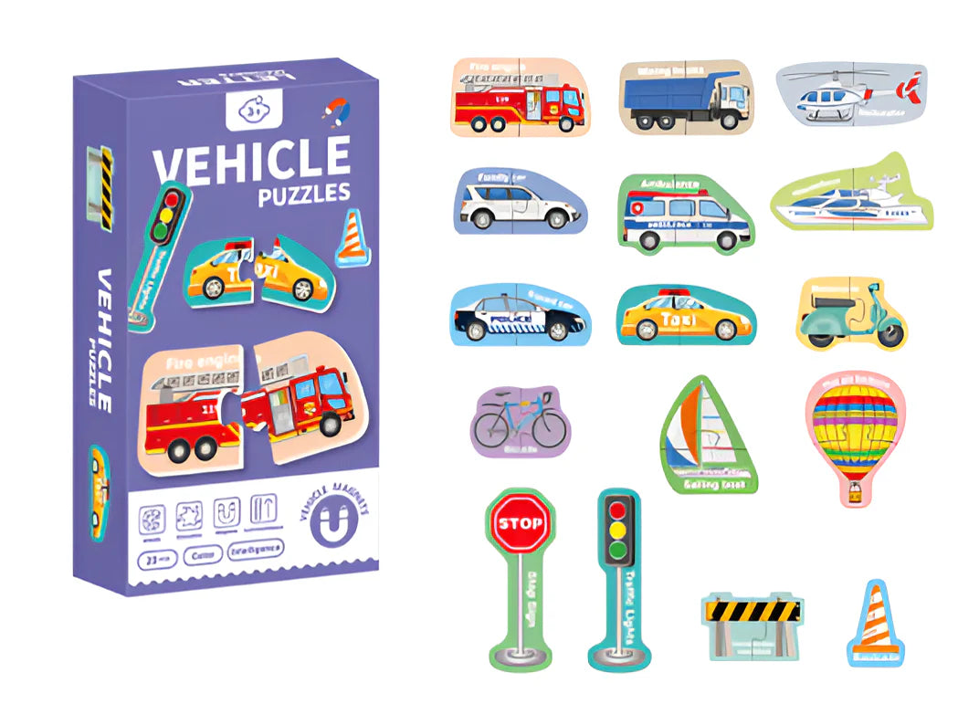 Magnets - Letters, numbers, animals puzzle, vehicle puzzle