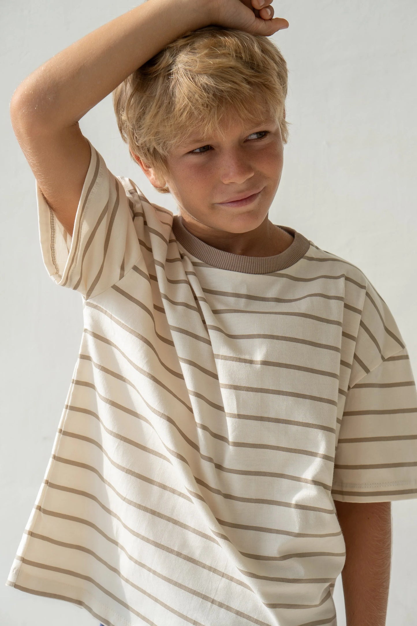Illoura Basic Tee Mushroom stripe