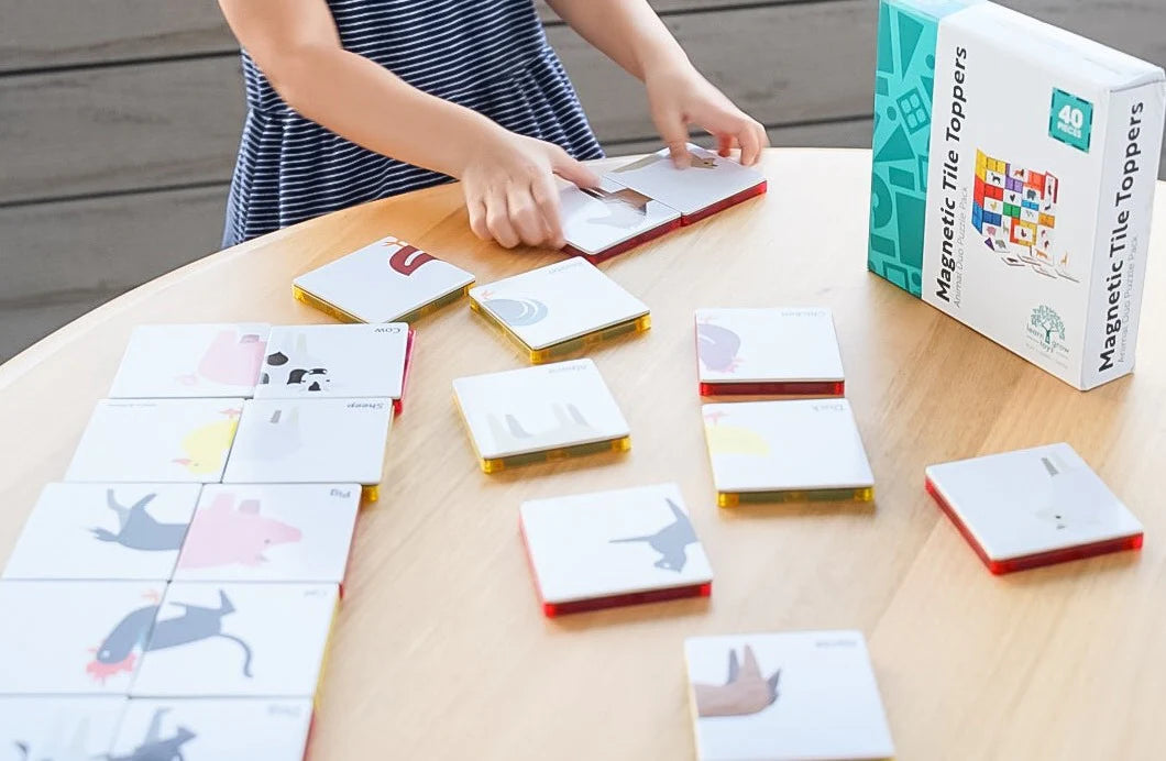 Magnetic tile toppers