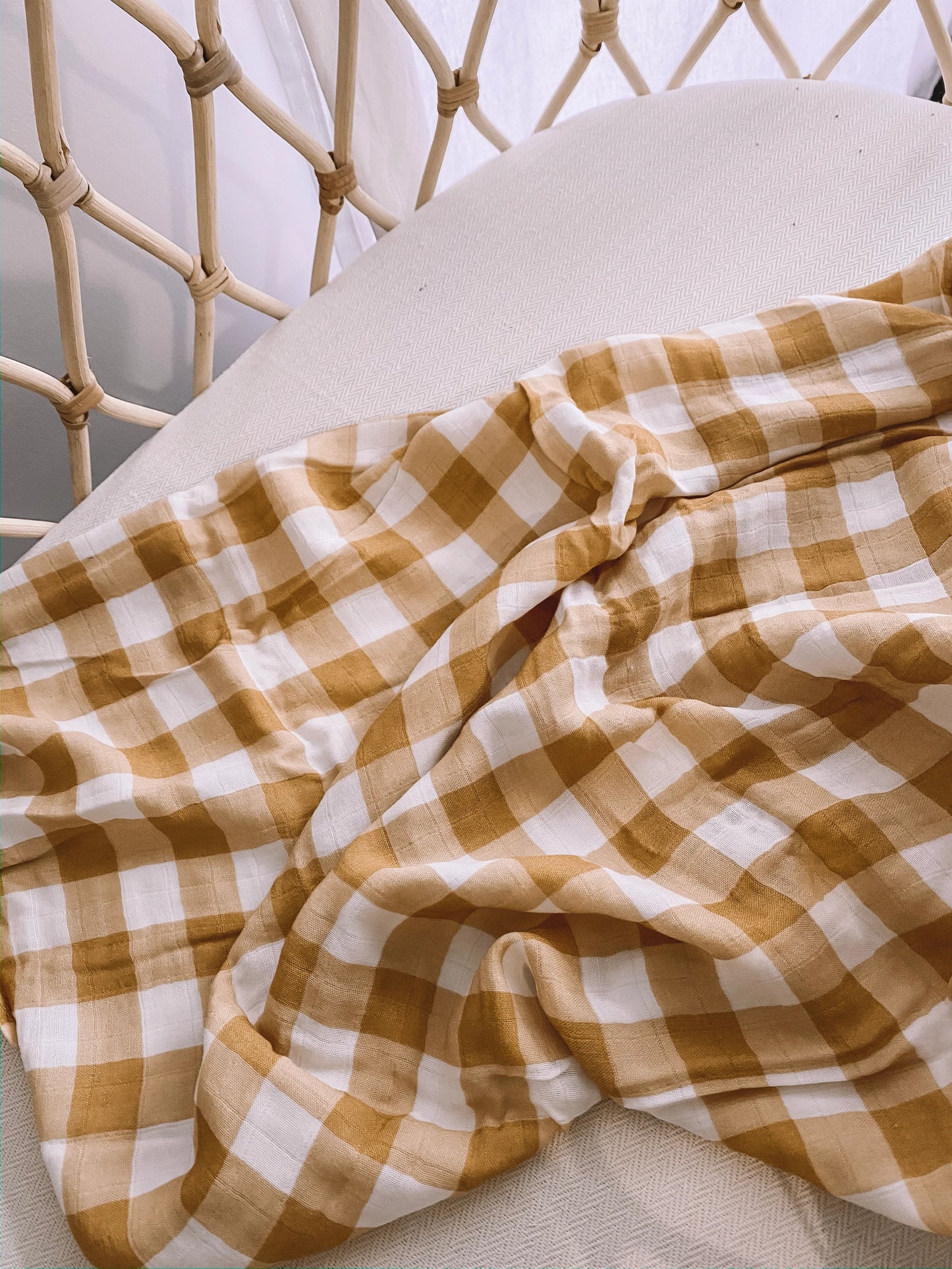 Milky Designs Wrap Bamboo Swaddle Toffee Gingham