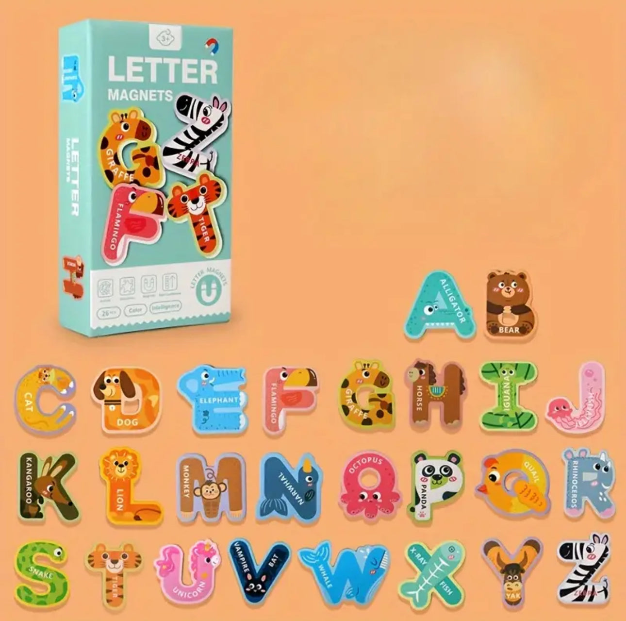 Magnets - Letters, numbers, animals puzzle, vehicle puzzle