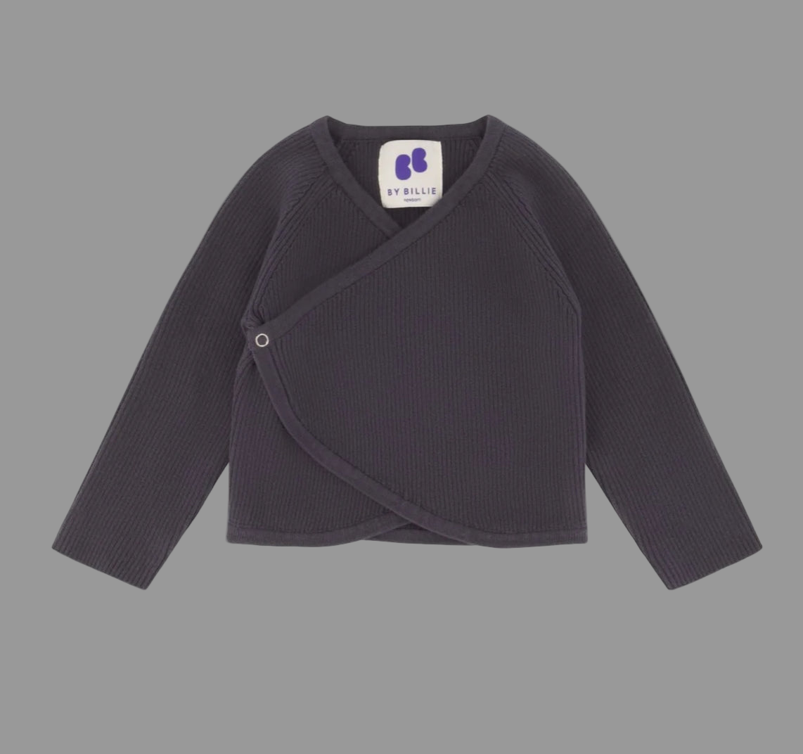 RIB KNIT KIMONO TOP & Bloomer - CHARCOAL