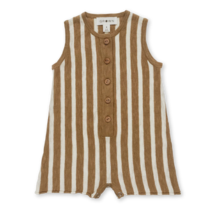 Grown - striped linen play suit | cedar