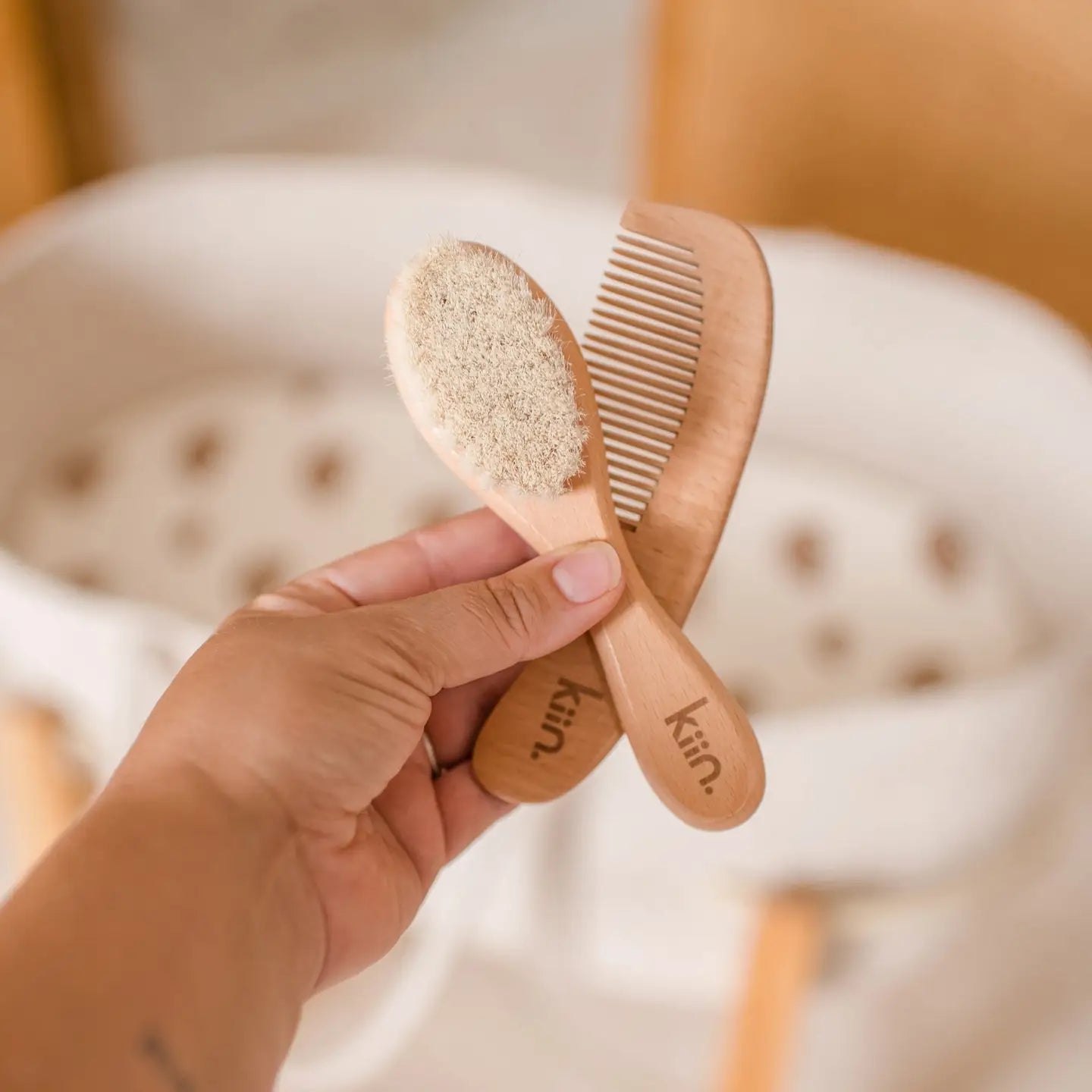 Kiin Wooden Baby Brush + Comb Set