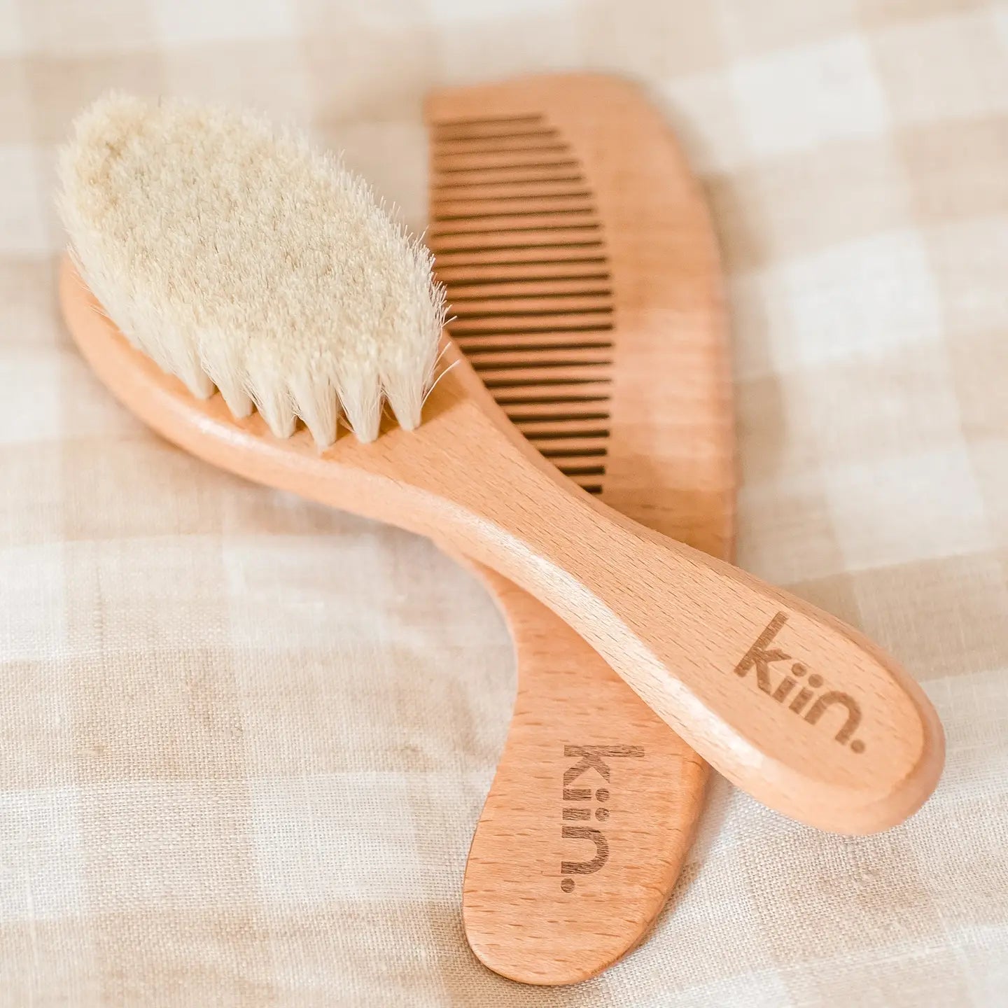 Kiin Wooden Baby Brush + Comb Set