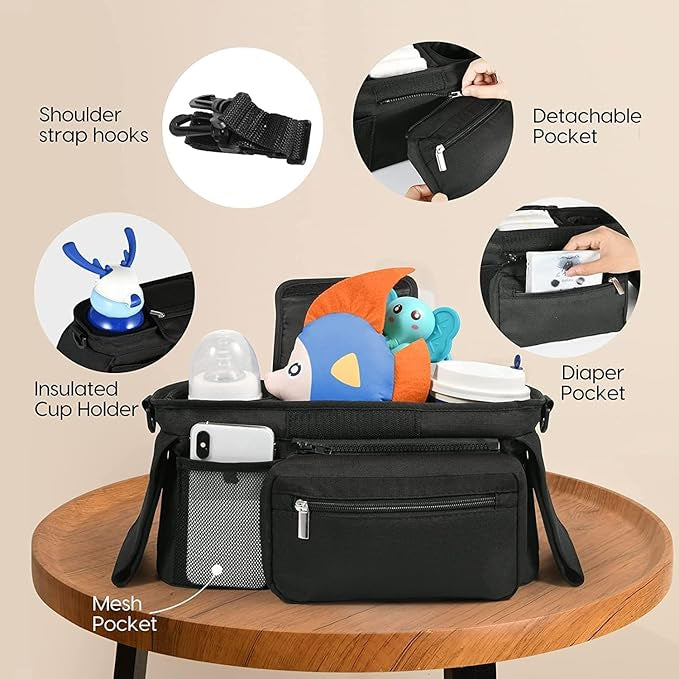 Universal stroller organiser