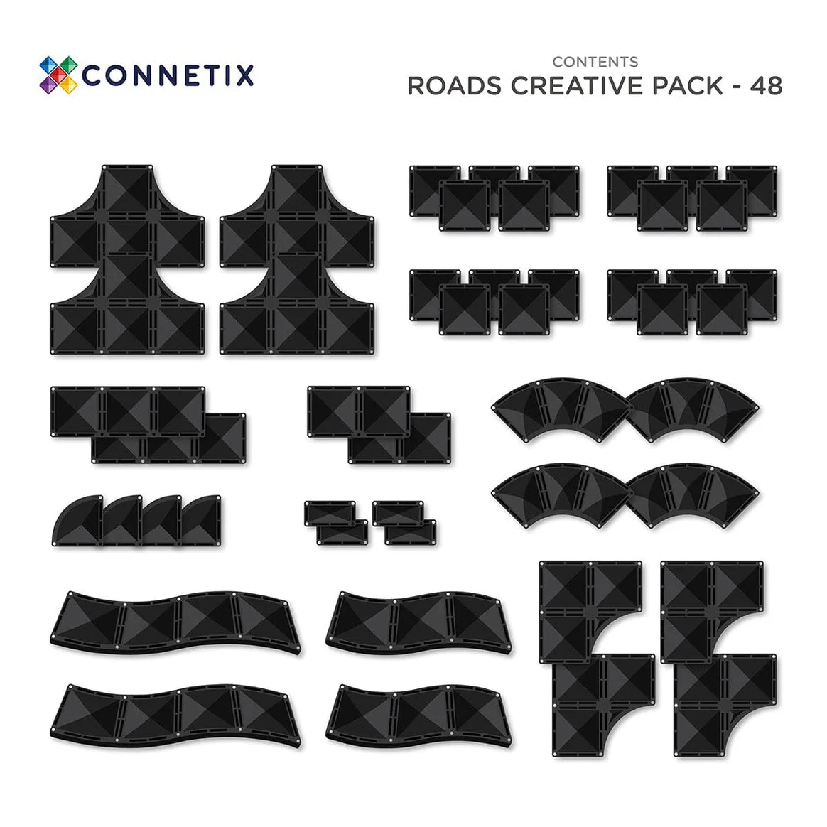 Connetix Tiles - Roads Creative Pack - 48 Piece