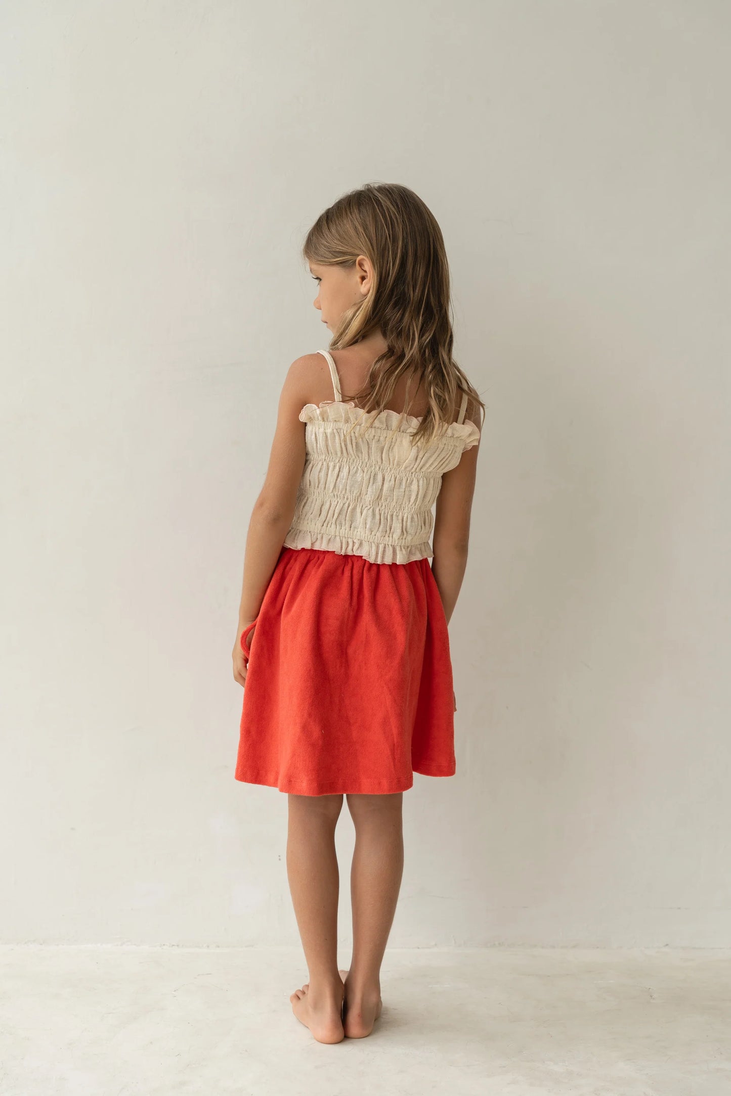 Illoura Shirred Crop Ecru