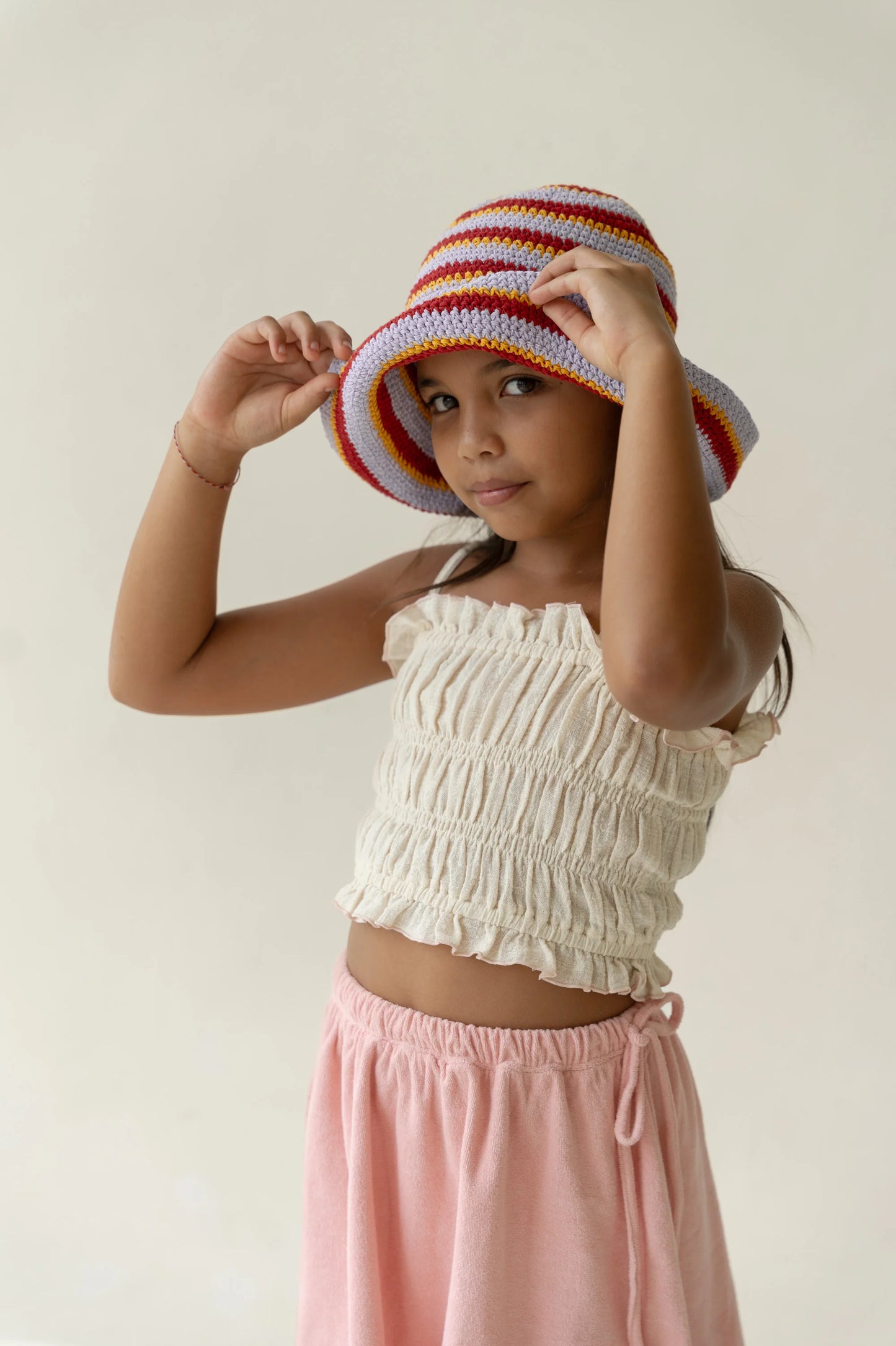Illoura Shirred Crop Ecru