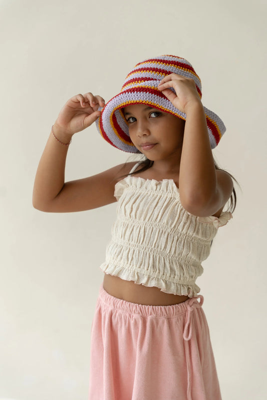 Illoura Shirred Crop Ecru