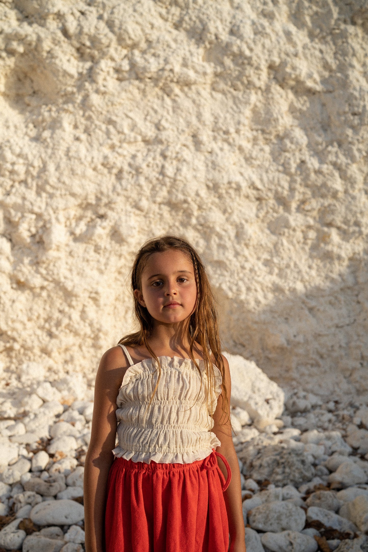 Illoura Shirred Crop Ecru
