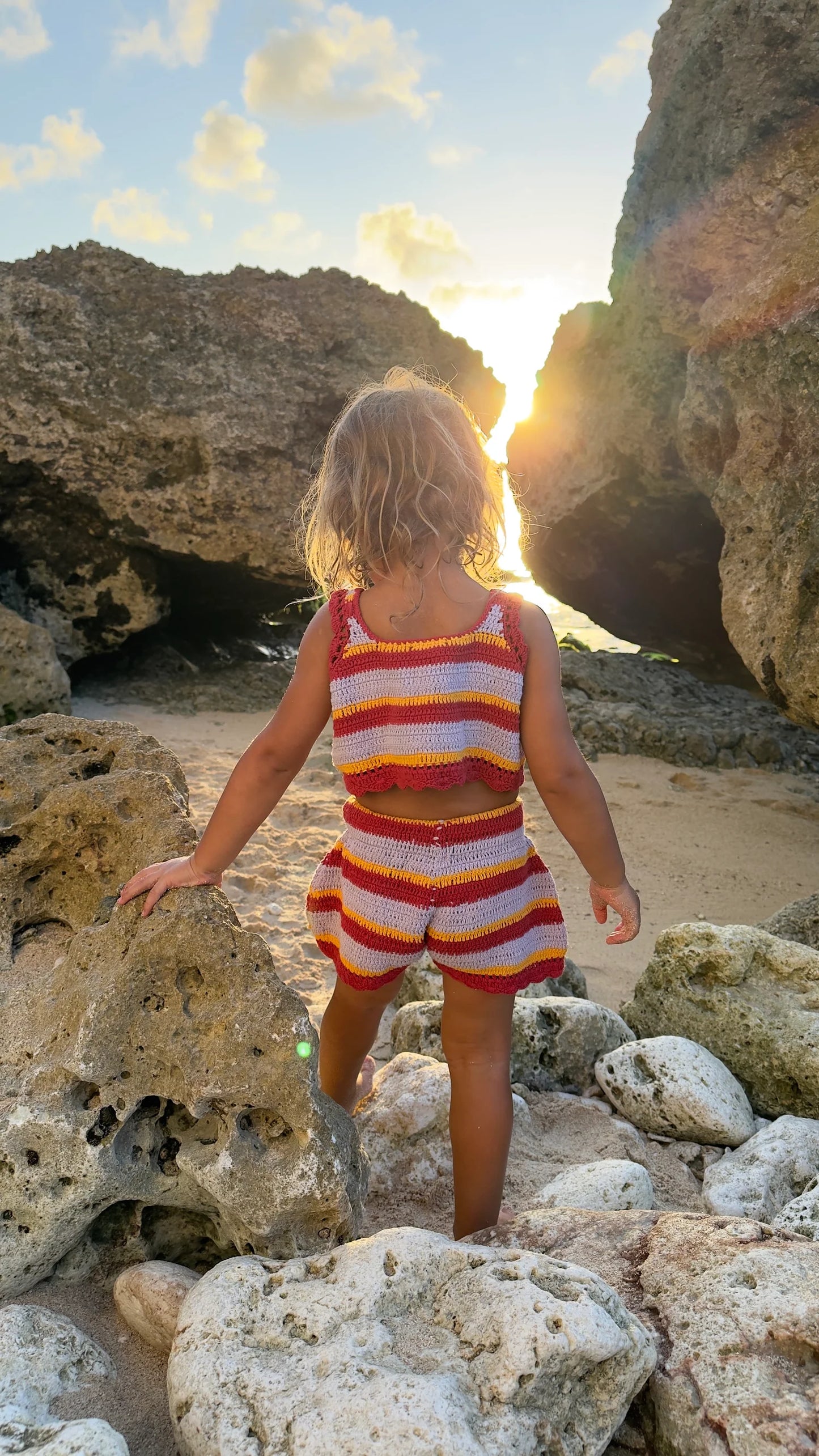 Crochet Shorts | Sunset Stripe