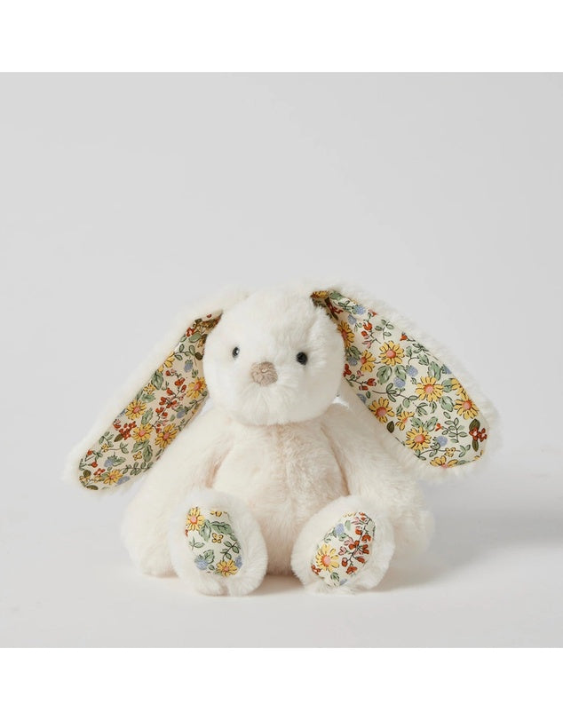 Floral white Bunny Rattle