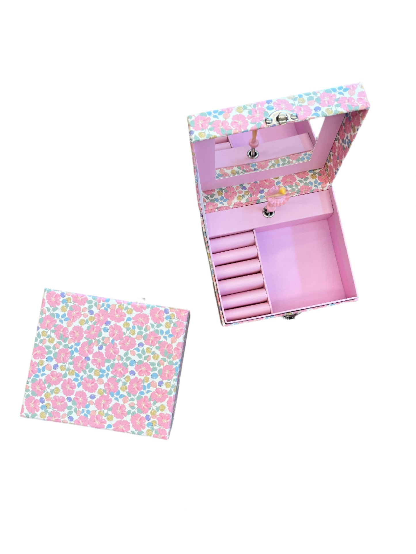 Music Jewellery Box Pink Floral