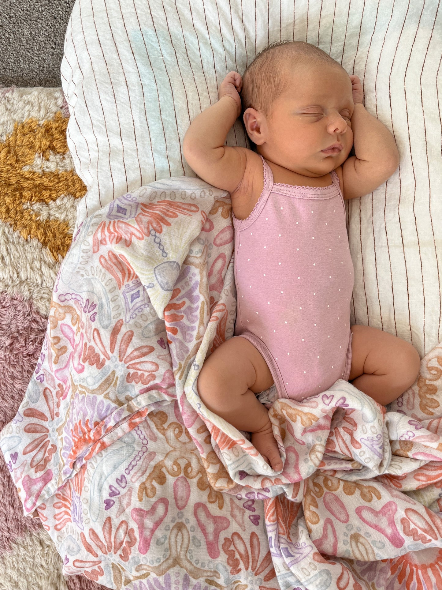 Milky Designs Wrap Bamboo Swaddle Coral