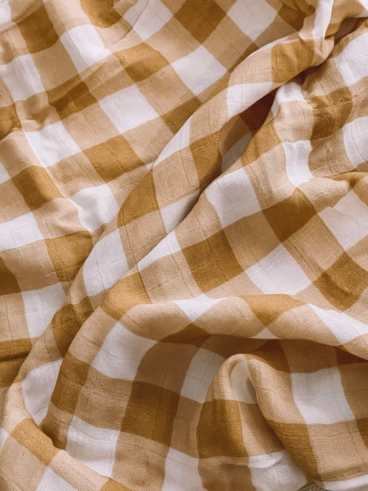 Milky Designs Wrap Bamboo Swaddle Toffee Gingham