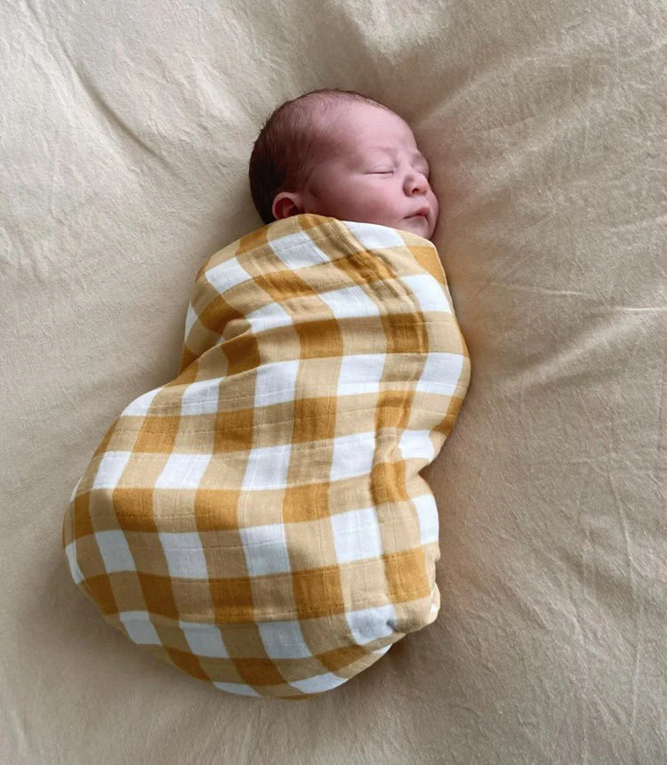 Milky Designs Wrap Bamboo Swaddle Toffee Gingham