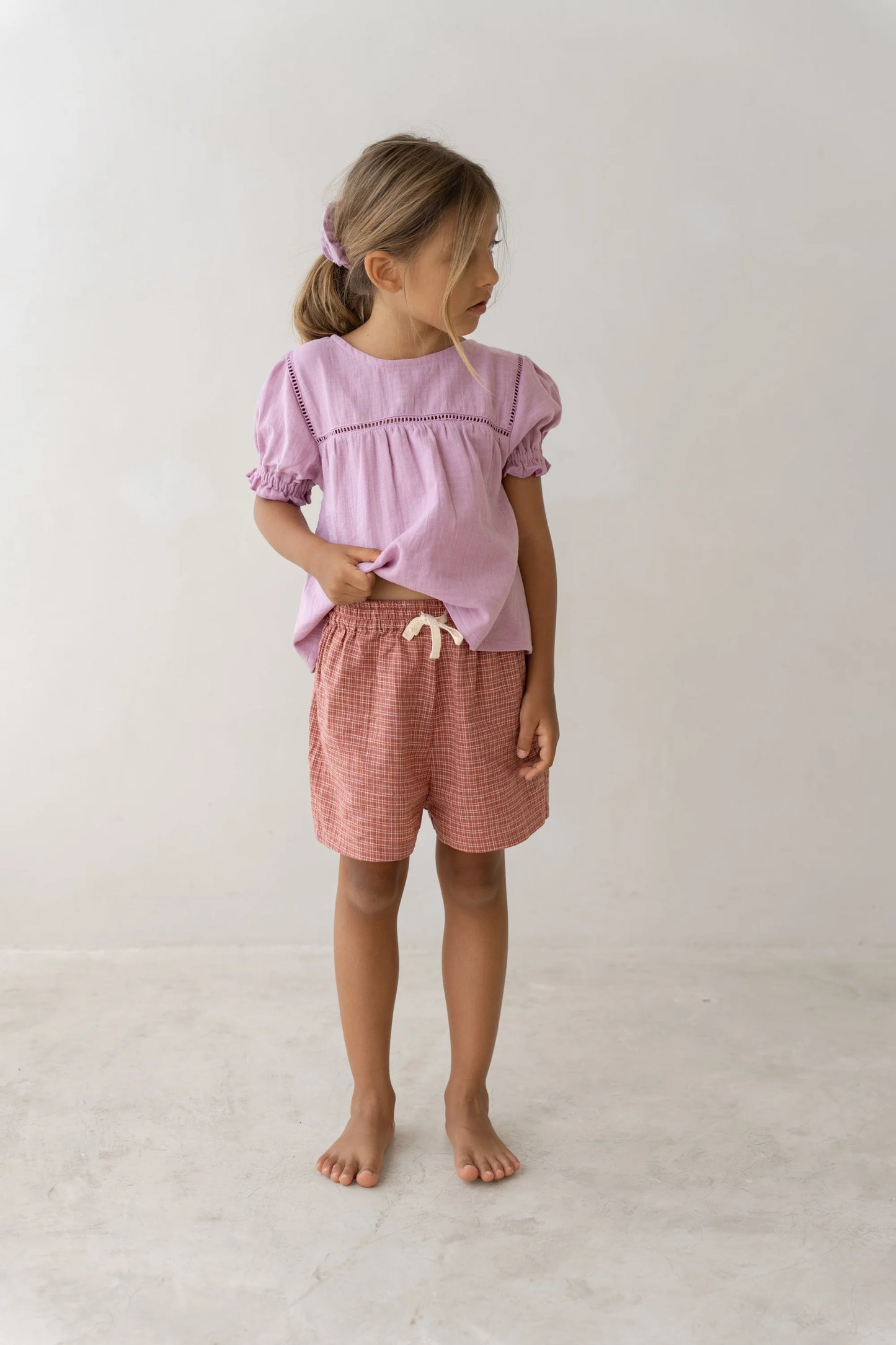 Illoura Thea Shorts Red Plaid