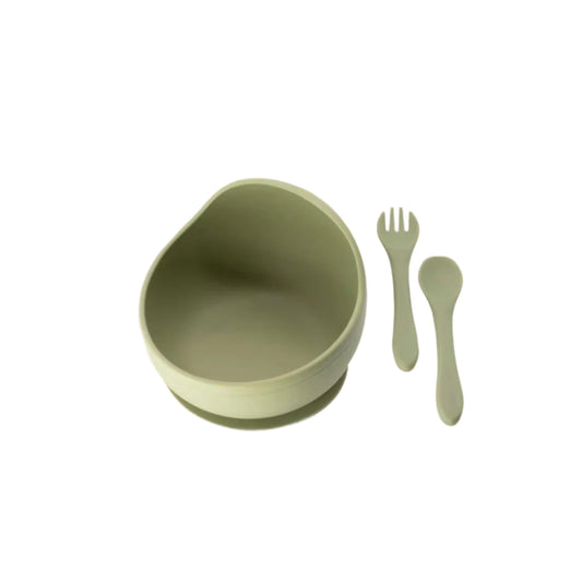 Golden Child 3 Piece Silicon Feeding Set Matcha