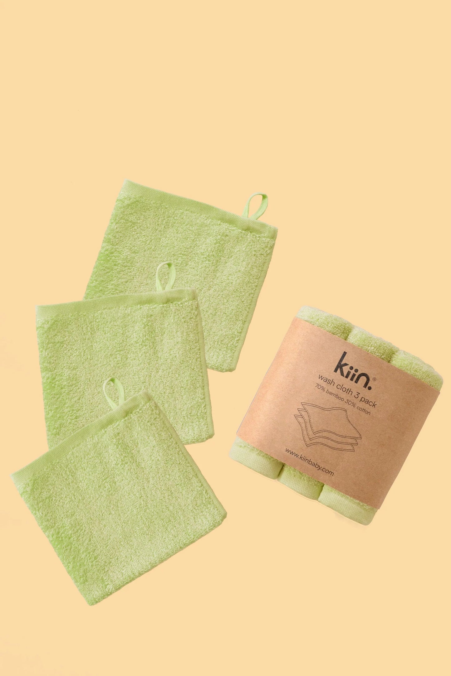 Kiin Wash Cloths 3 Pack Apple