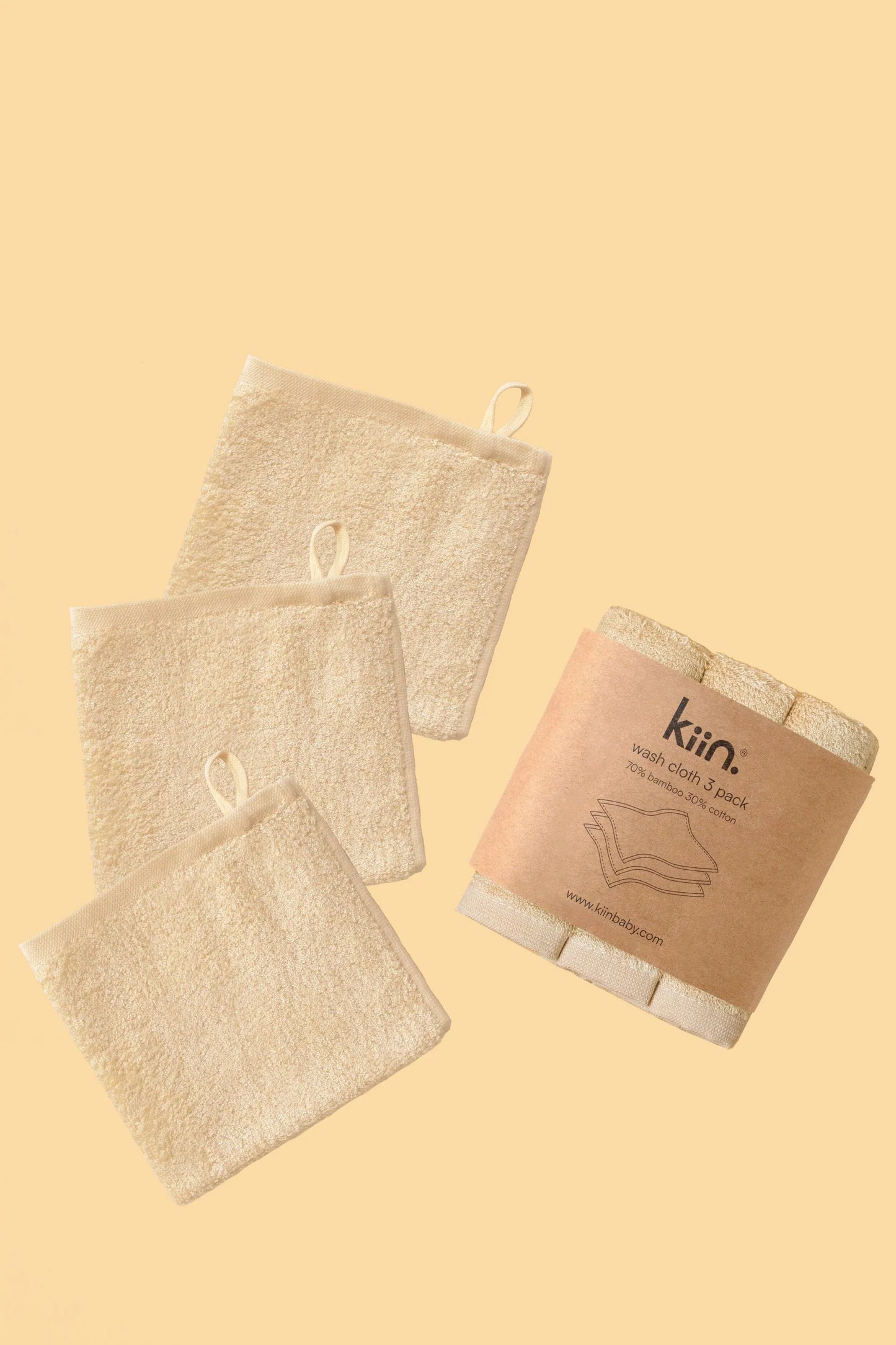 Kiin Wash Cloths 3 Pack Oat