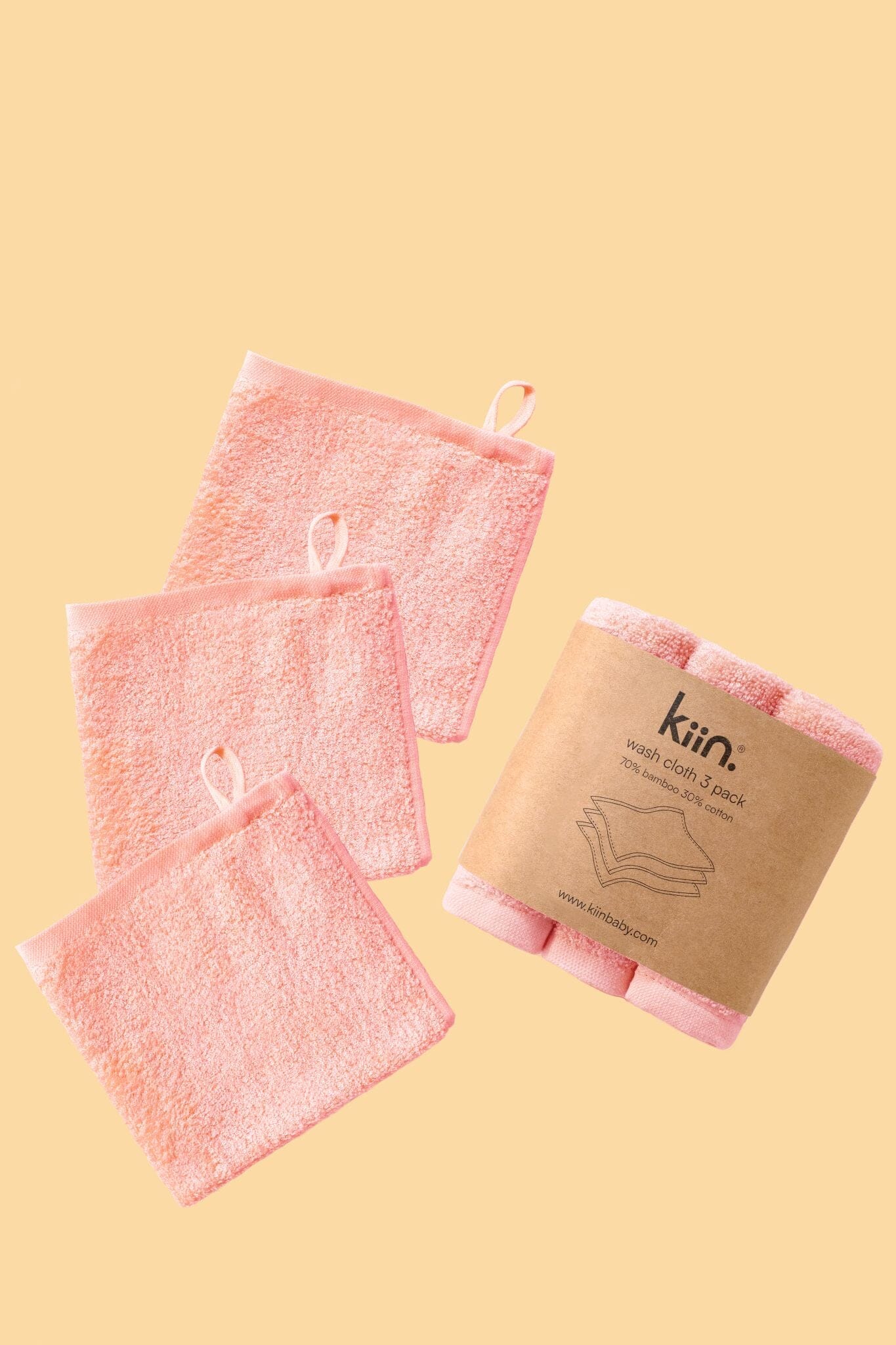 Kiin Wash Cloths 3 Pack Peony
