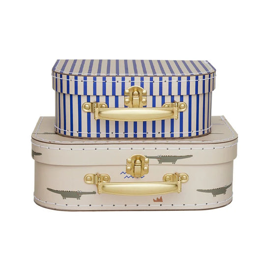 OYOY Mini Suitcase Crocodile & Stripe Set Of 2