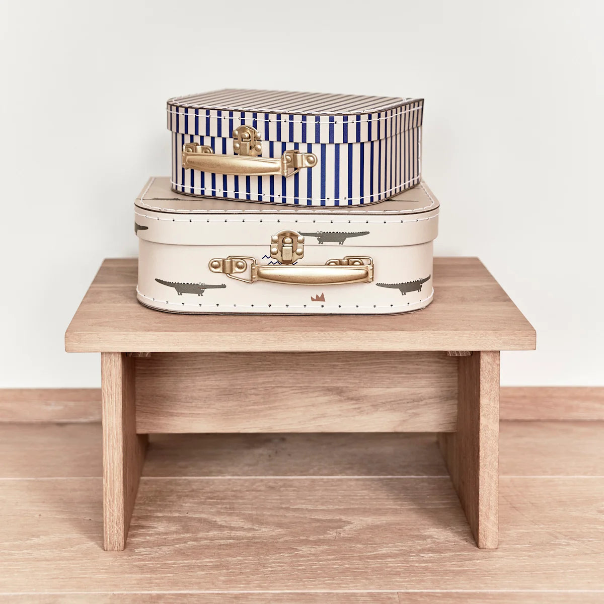 OYOY Mini Suitcase Crocodile & Stripe Set Of 2