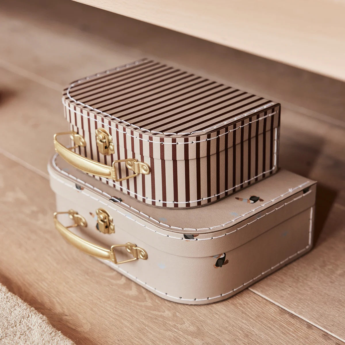 OYOY Mini Suitcase Toucan & Stripe Set Of 2