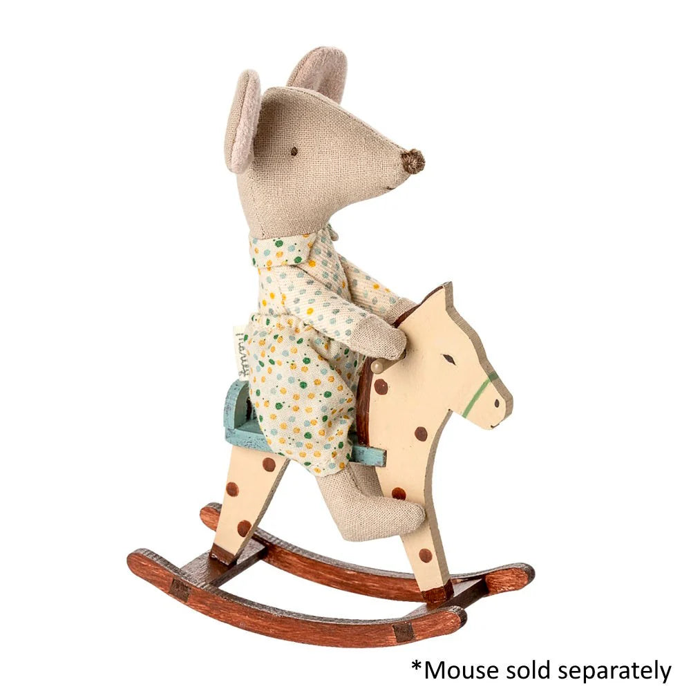 Maileg Rocking Horse Mouse Spotted
