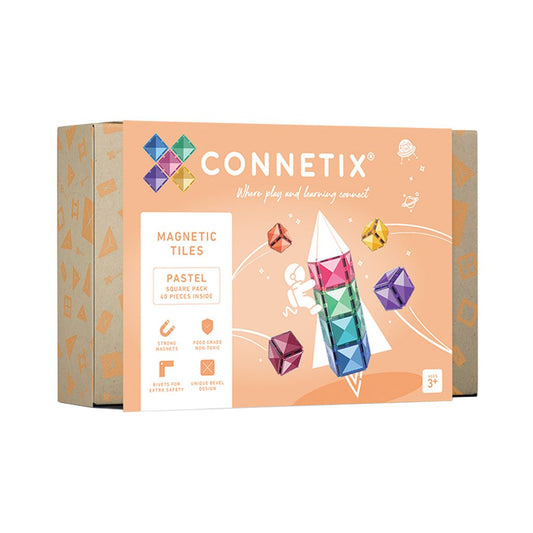 Connetix Pastel Square Pack 40 Pieces
