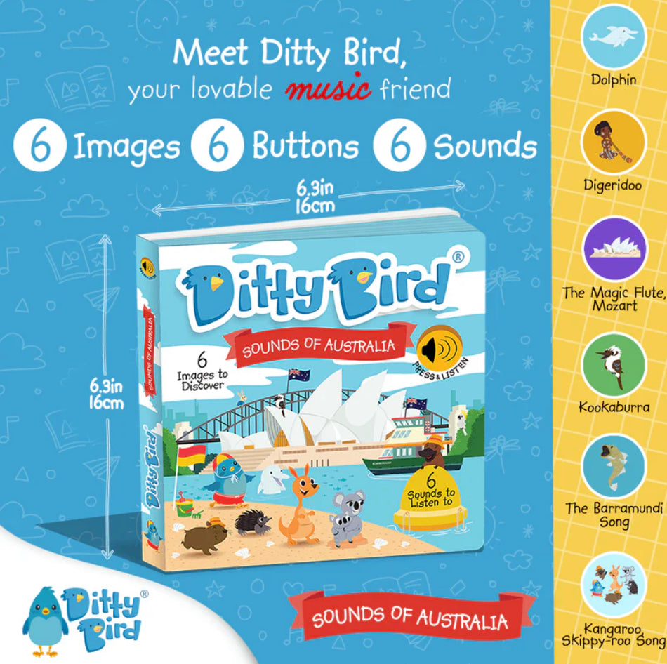 Ditty Bird Book - Sounds of Australia- USB-C Rechargeable