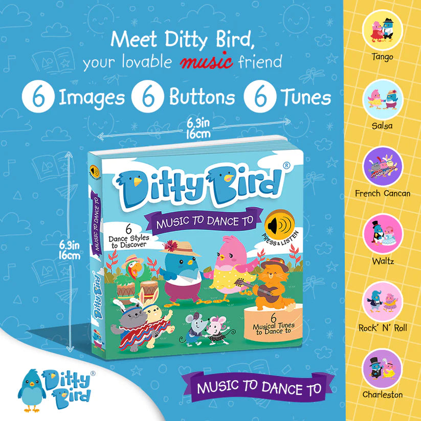 Ditty Bird Music To Dance To USB-C Rechargeable Book