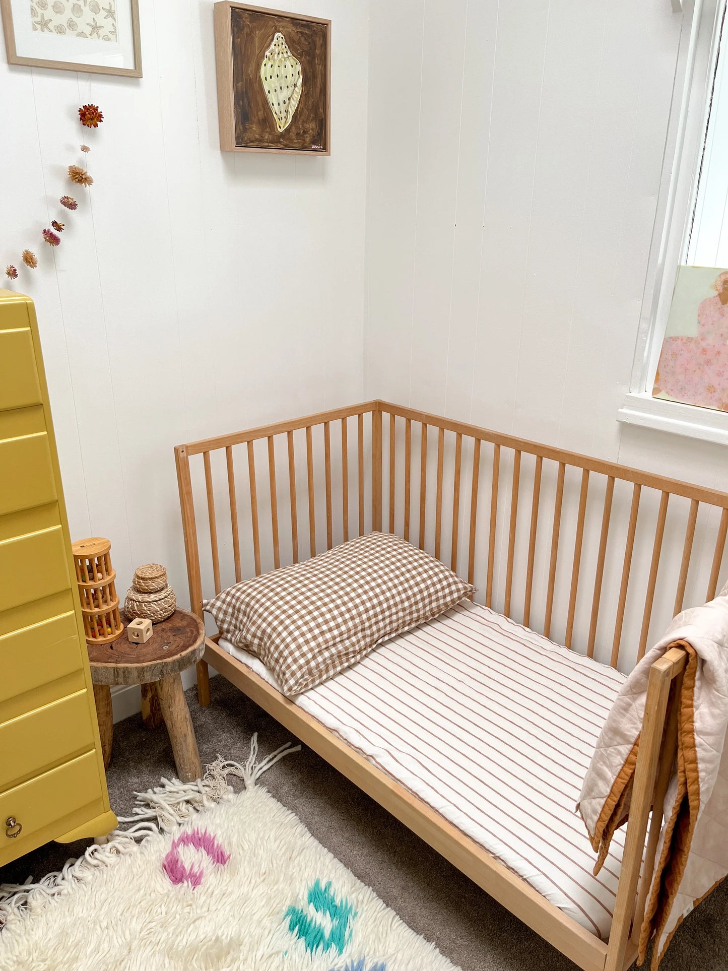 Loaila Ginger Stripe Cot Sheet