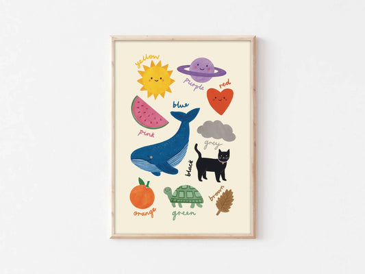 Colours Educational Print - Kids Wall Art Learning Decor