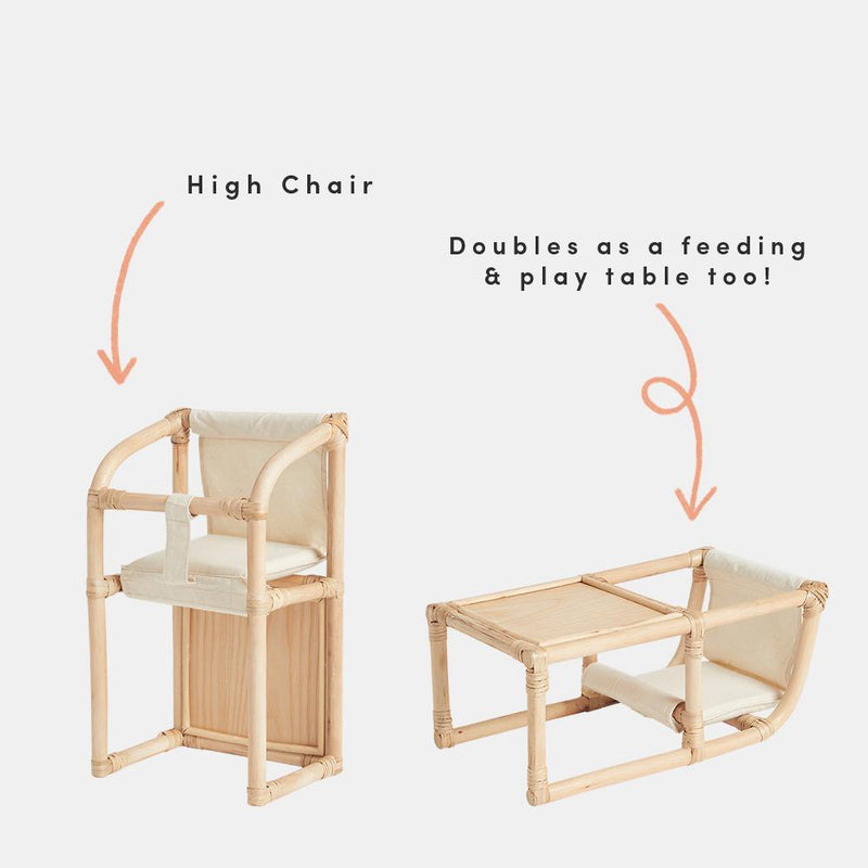 Olliella Rattan doll Highchair