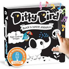 Ditty Bird Black and White Animals USB-C Rechargeable Book