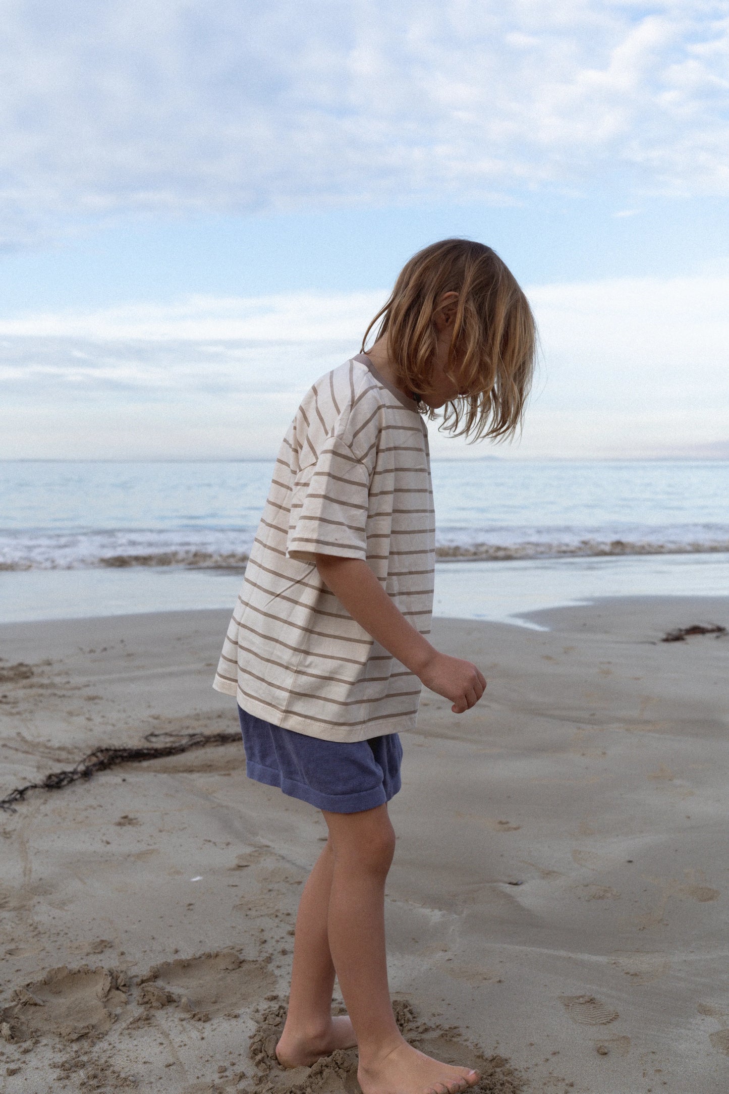 Basic tee - Mushroom stripe