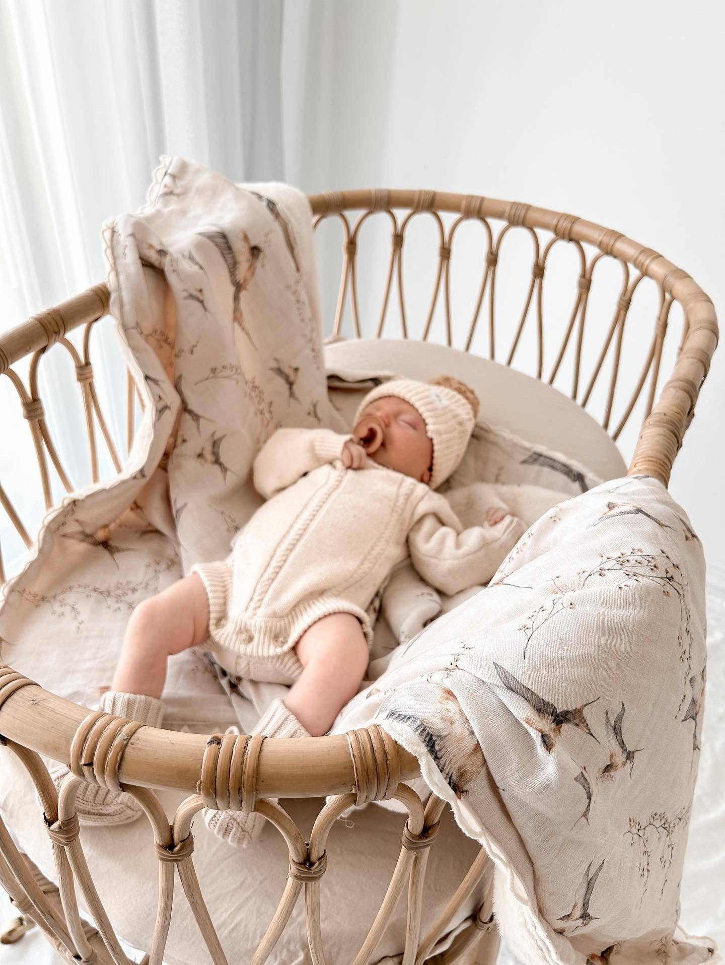 Pop Ya Tot Nightingale Fur Lined Cot Blanket